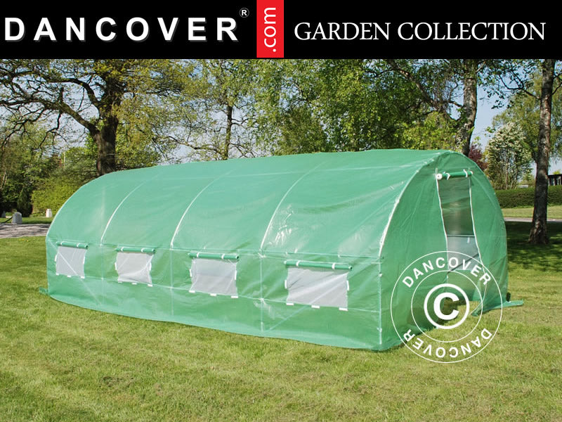 3x6x2m Greenhouse Tunnel Transp. PE Green