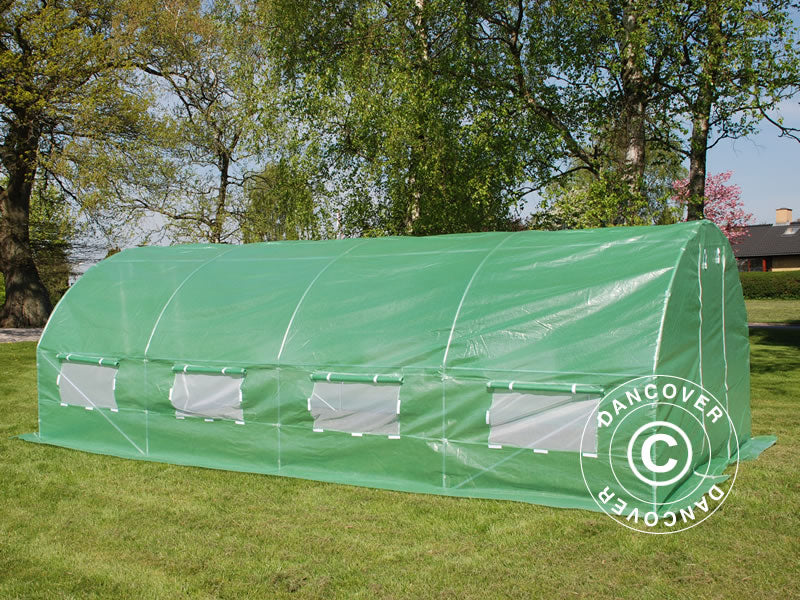 3x8x2m Greenhouse Tunnel Transp. PE Green