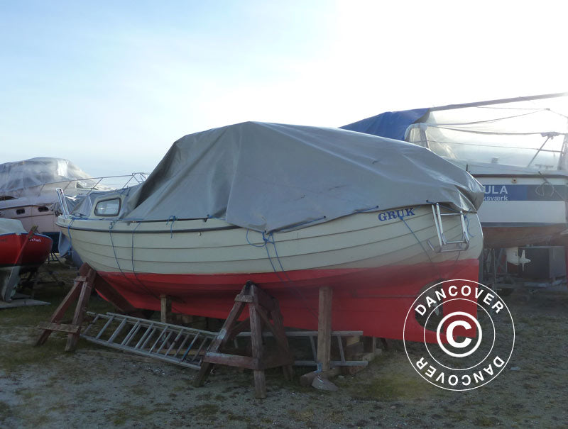 Presenning 4x6m, PVC 500g/m², Grå