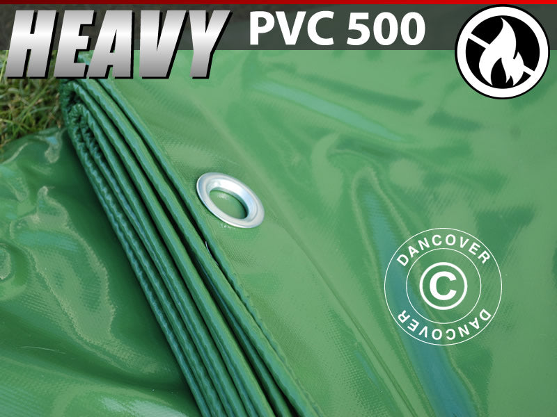 Presenning 10x12m, PVC 500g/m², Grön, Flammhämmande