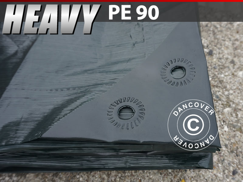 Presenning 2,5x3,6 m, PE 90 g/m², Förstärkt, Mörkgrön