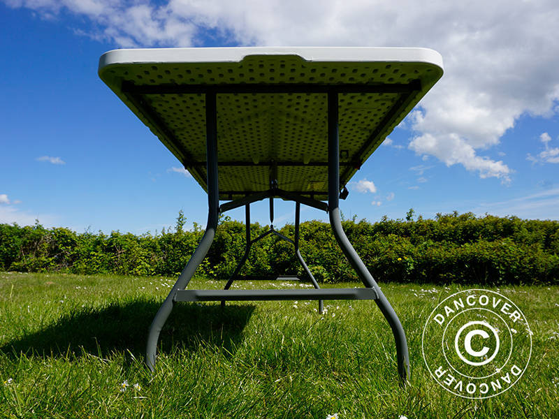 Hopfällbart bord 180x74x74cm, Ljusgrå (1 st.)