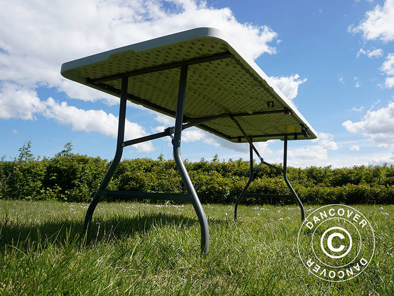 Hopfällbart bord 180x74x74cm, Ljusgrå (1 st.)