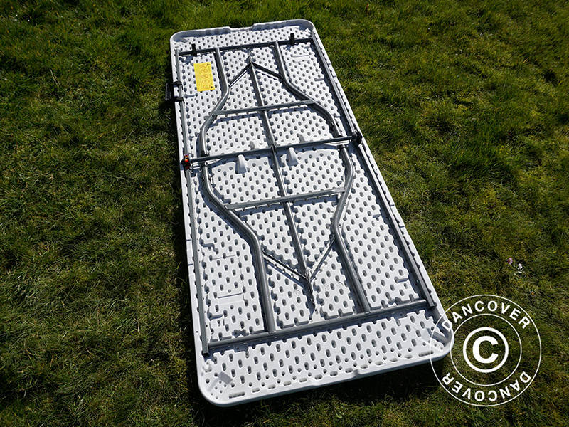 Hopfällbart bord 180x74x74cm, Ljusgrå (1 st.)