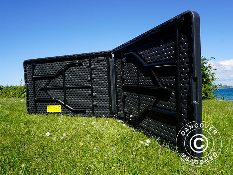 Hopfällbart bord 240x76x74cm, Svart (1 st.)