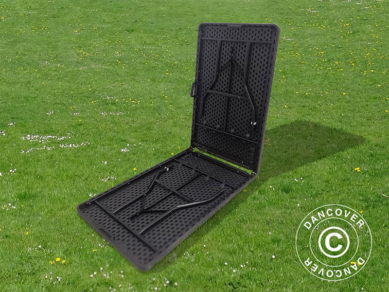 Hopfällbart bord 240x76x74cm, Svart (1 st.)