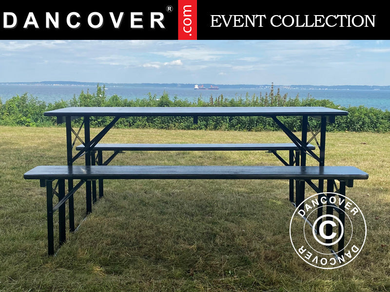 Bord och bänkset PRO 180x60x78cm, Svart