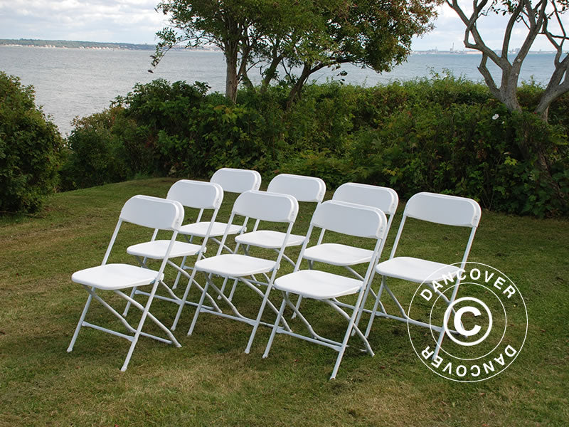 Klappstol 44x44x80cm, Vit, 8 st.