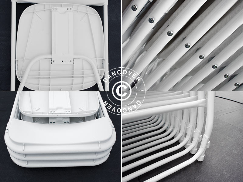 Klappstol 44x44x80cm, Vit, 8 st.