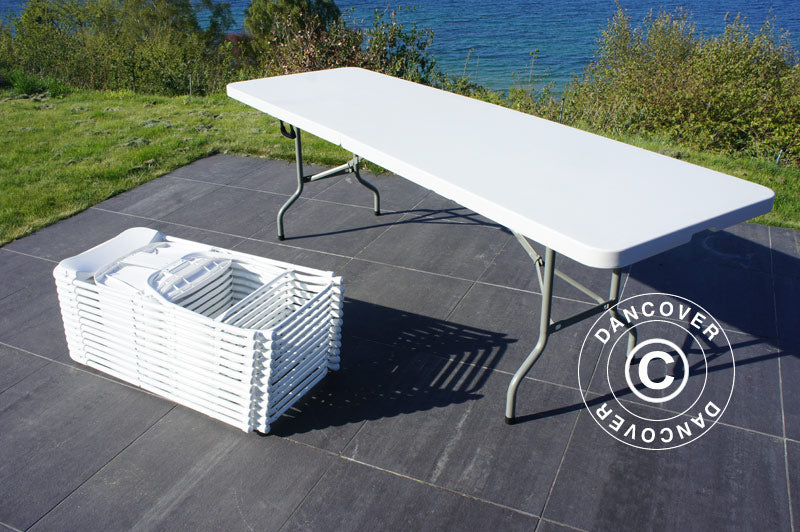 Klappstol 44x44x80cm, Vit, 8 st.