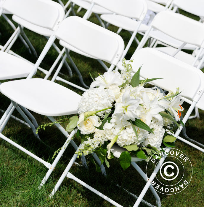 Klappstol 44x44x80cm, Vit, 8 st.