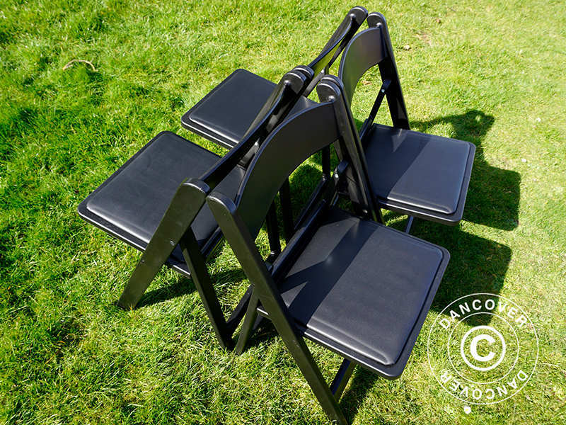 Klappstol, Svart, 44x46x77cm, 4 st.