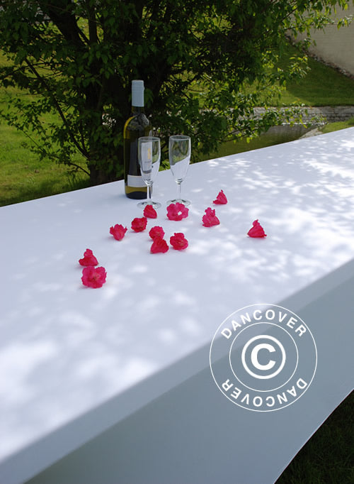 Bordsöverdrag med stretch 244x75x74cm, Vit