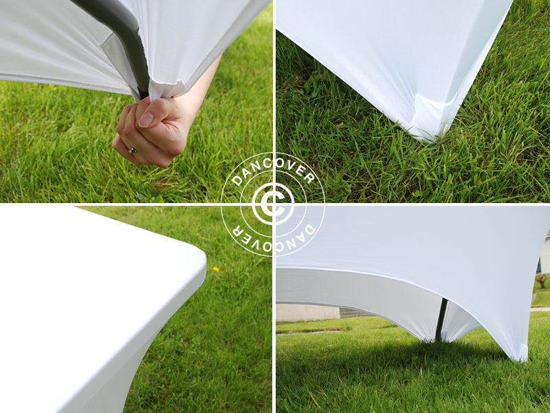 Bordsöverdrag med stretch 244x75x74cm, Vit