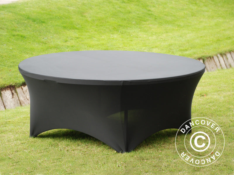Bordsöverdrag med stretch Ø183x74cm, Svart