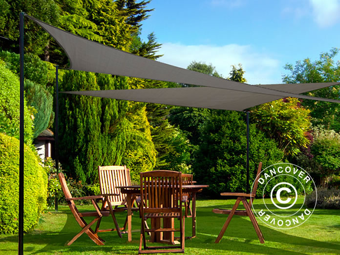 Solsegel 5x5x7m, Triangulärt, Antracit