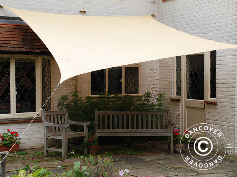 Solsegel 3x4m, Rektangulärt, Sand