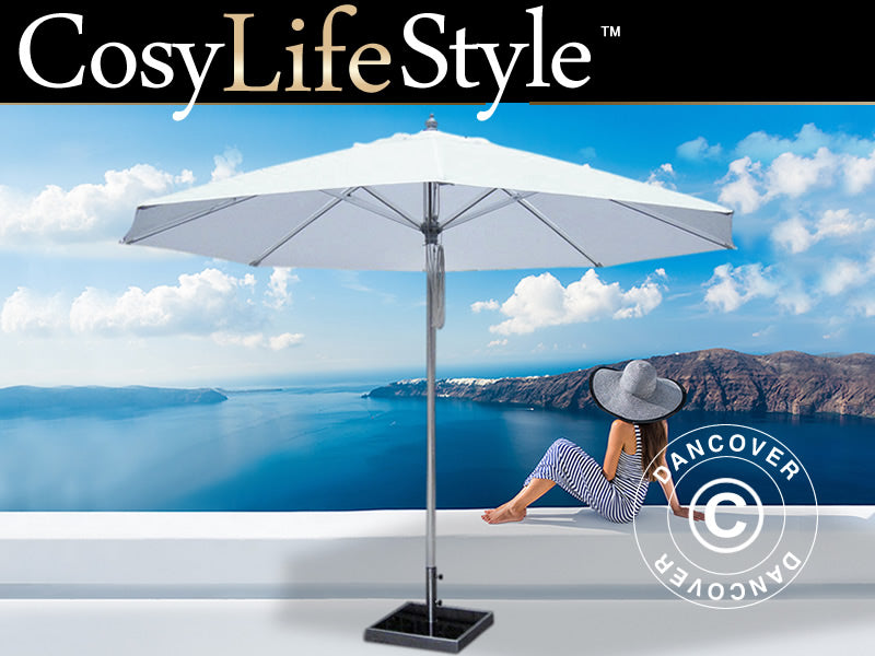 Parasoll Bermuda, Ø3,5m, Vit