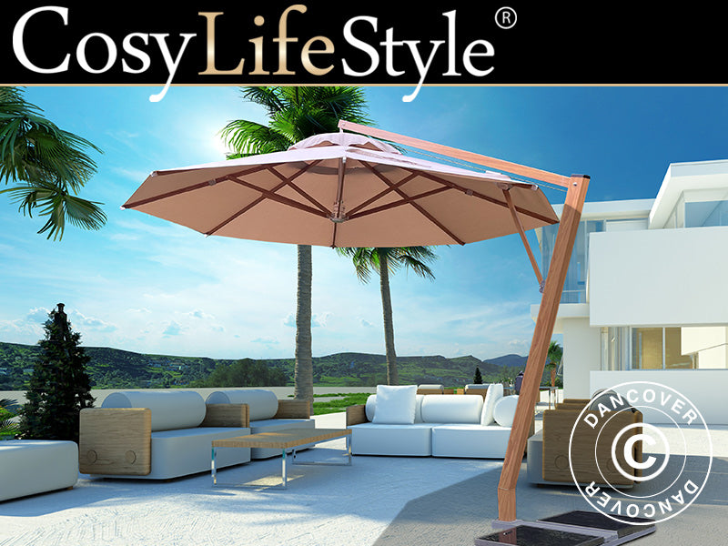 Frihängande parasoll Bahamas, Ø4m, Sand