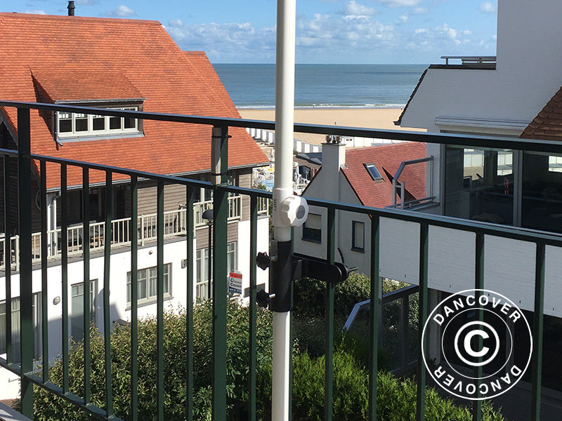 Parasollfäste till balkonggaller, Svart