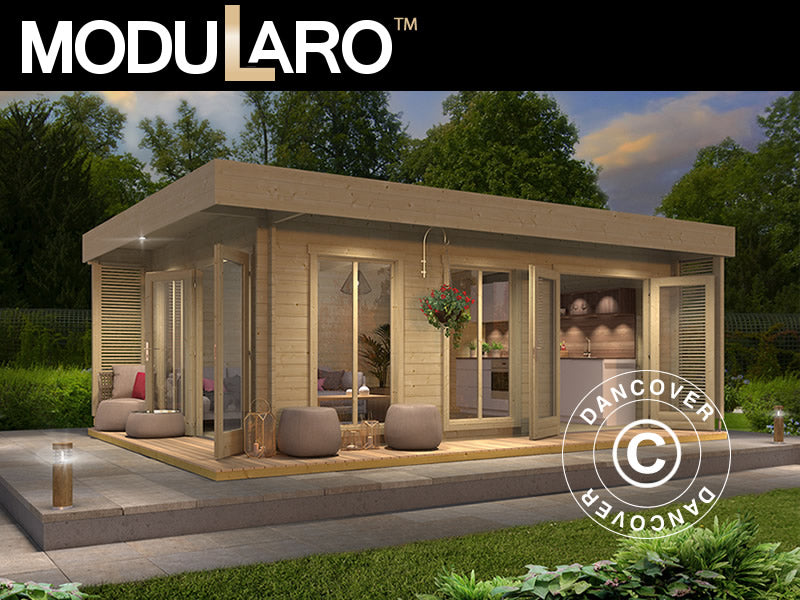 Stuga i trä Vienna, 5,7x3,8x2,45m, 40mm, Naturlig