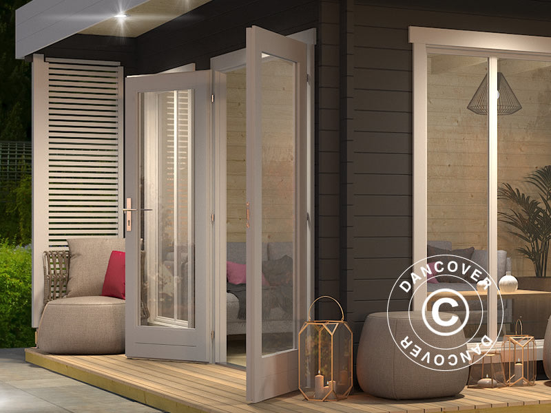 Stuga i trä Vienna, 5,7x3,8x2,45m, 40mm, Mörkgrå