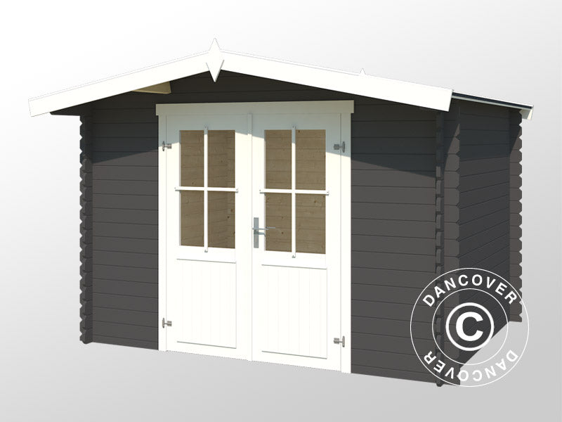 Redskapsbod i trä Oslo 2,92x2,3x2,22m, 28mm, 6,43m², Mörkgrå