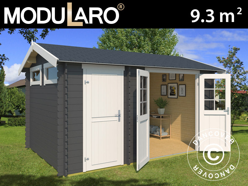 Redskapsbod i trä Narva 3,8x2,5x2,39m, 28mm, 9,3m², Mörkgrå