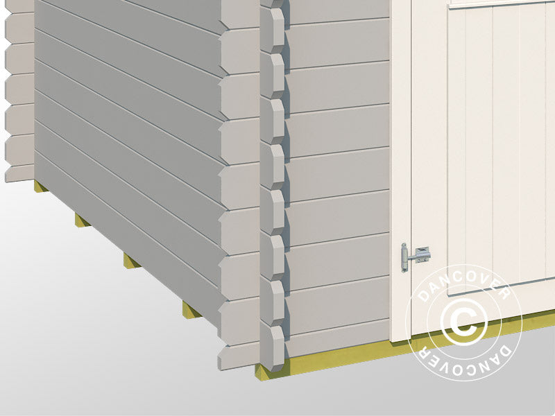 Redskapsbod i trä Narva 3,8x2,5x2,39m, 28mm, 9,3m², Ljusgrå