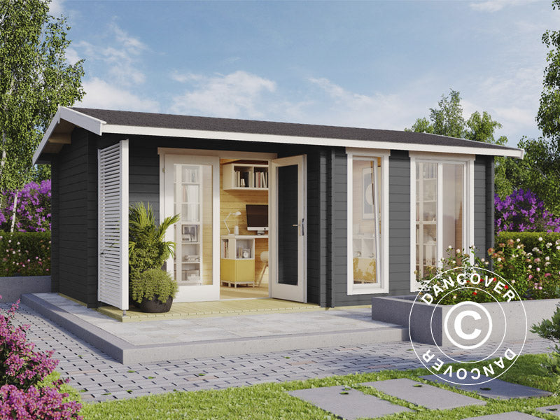 Stuga i trä Talsi 5,2x3,7x2,51m, 44mm, Mörkgrå