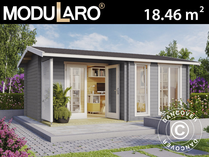 Stuga i trä Talsi 5,2x3,7x2,51m, 44mm, Ljusgrå