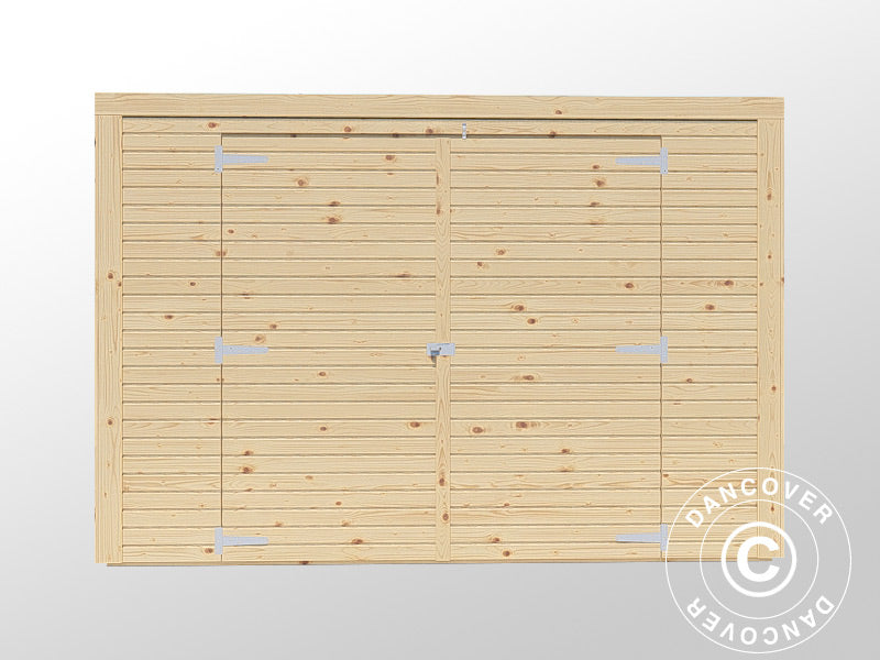 Cykelskjul i trä, Bertilo Box Bike, 2,07x1,03x1,43m, 2,1m², Naturlig