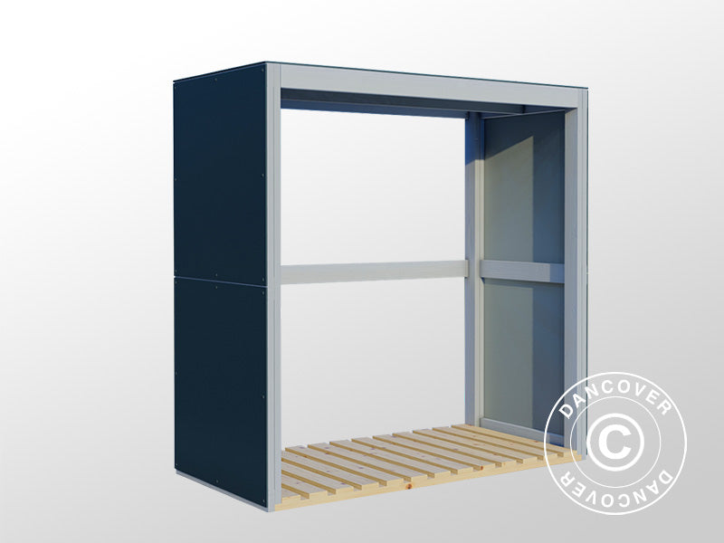 Vedförvaring, Bertilo HPL 2, 1,51x0,75x1,54m, 1,13m², Antracit/Grå BARA 5 ST. KVAR