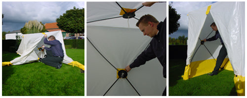 Arbetstält, FleXshelter PRO, Type 5S, 3,5x3,5x2,15m, Vit/gul